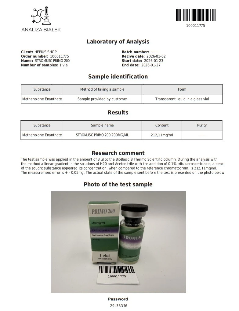 High-Quality STROMUSC Primobolan(Methenolone Enanthate)200mg/ml For Bodybuilding CAS:303-42-4 suppliers